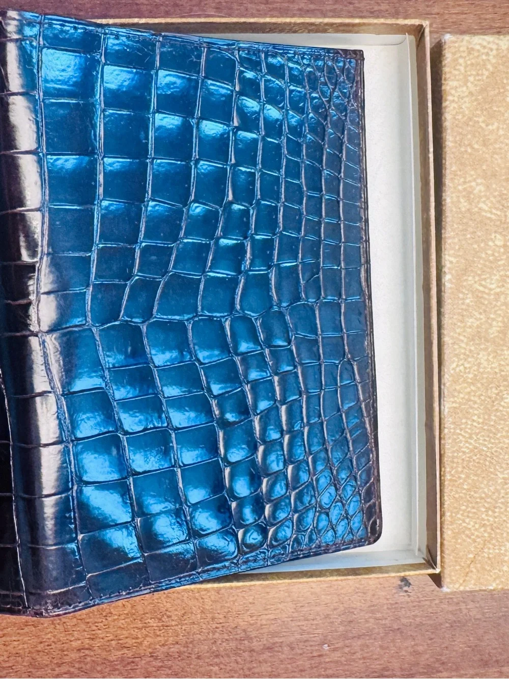 Real Croc-Embossed Passport and Card holder